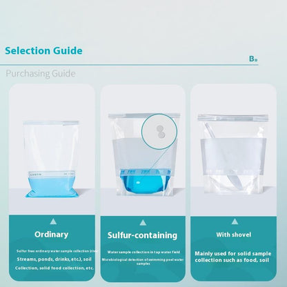 Sterile Free Standing Wire Sampling Bag Homogeneous Liquid Collection Bag Writing Area Water Sample 