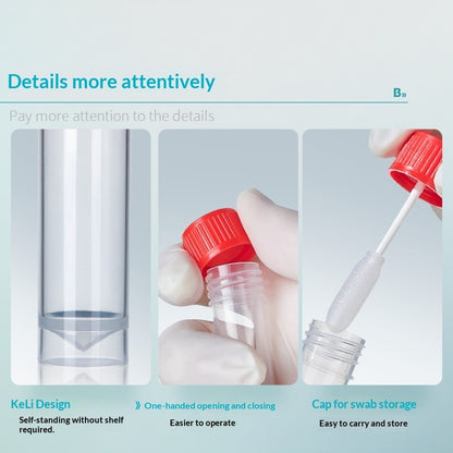Biological Virus Sampling Tube Disposable Swab Sterile 50ml Flat Bottom Can Be Vertical Containing C