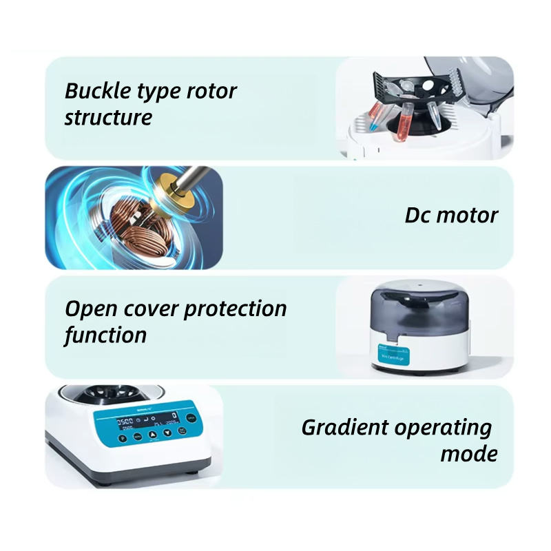 High-Speed Low-Noise Laboratory Mini Micro Centrifuge-Portable Timing Handheld Device
