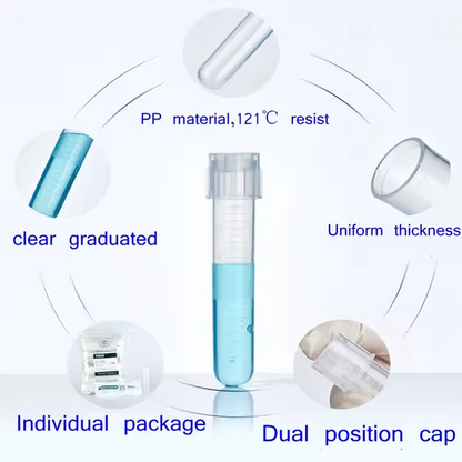 Individual Wrapped 12ml Plastic Cell Culture Tube Sterile Dual Position Lid Lab Supply Product