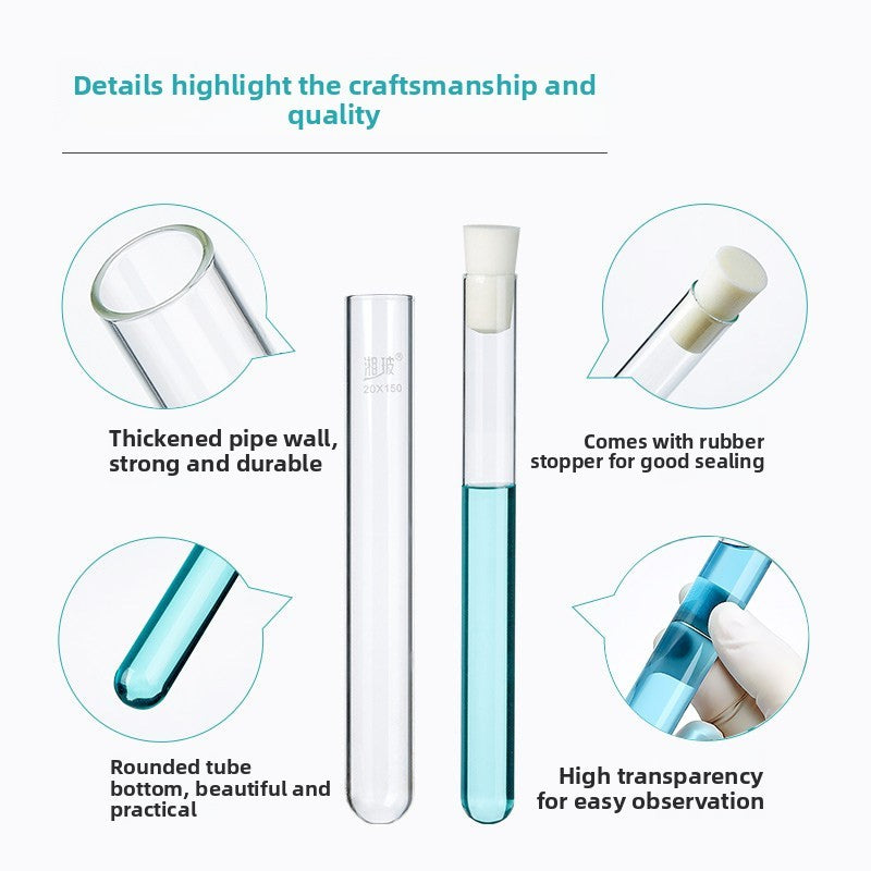 High Borosilicate Flat Mouth Glass for Tube Bottom Thickening Heat Resistance for Chemical Laborator