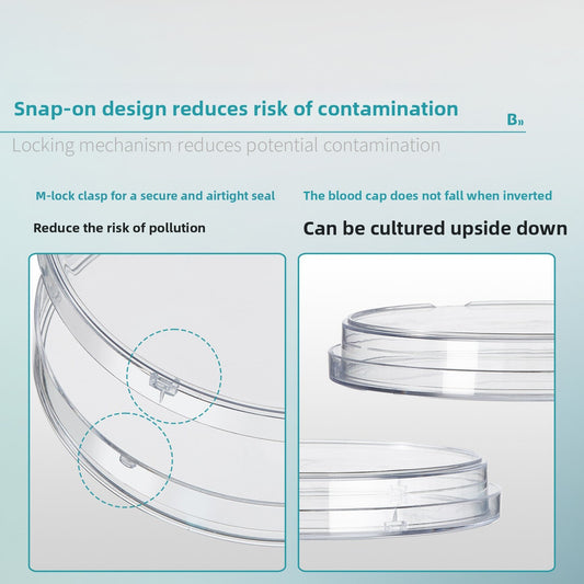 Biological Rotary Buckle Disposable Cell Bacteria Culture Dish Stackable Native PS 10cm x 15mm Bacte
