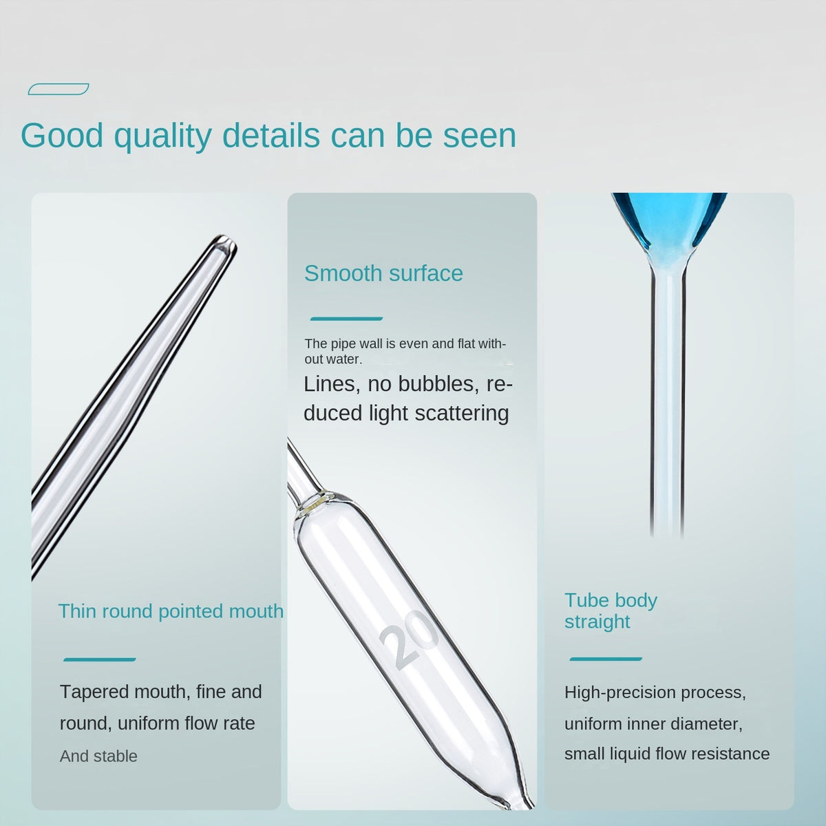 Glass Laboratory Pipette Single Line Scale 1-100ml Range