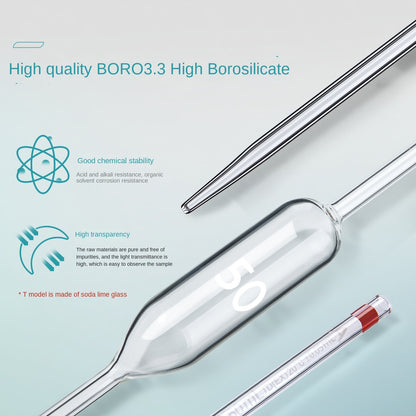 Glass Laboratory Pipette Single Line Scale 1-100ml Range