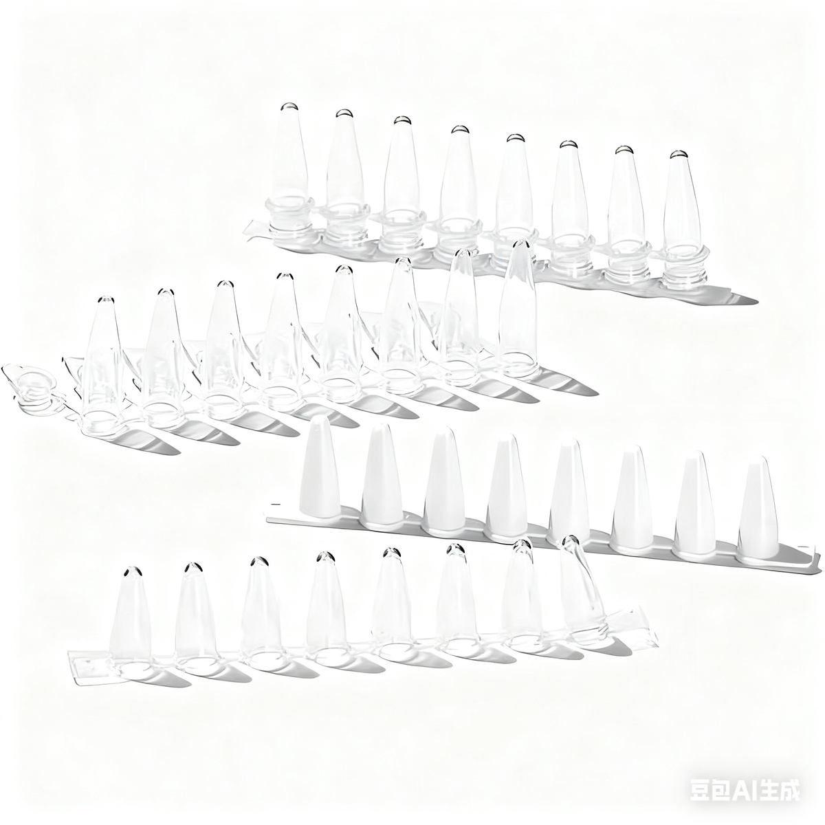 8-Tube PCR Centrifuge Tube Plate 0.1/0.2/0.5ml Capacity High Temperature Resistant Fluorescence Quan