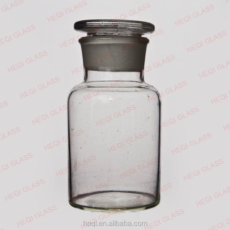 Glass wide-mouth clear reagent bottle
