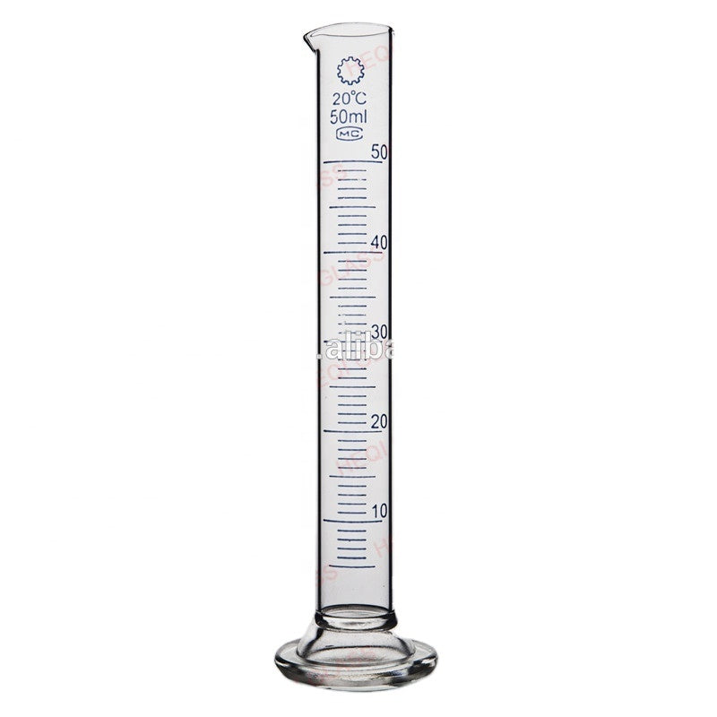 Glass graduated measuring cylinder