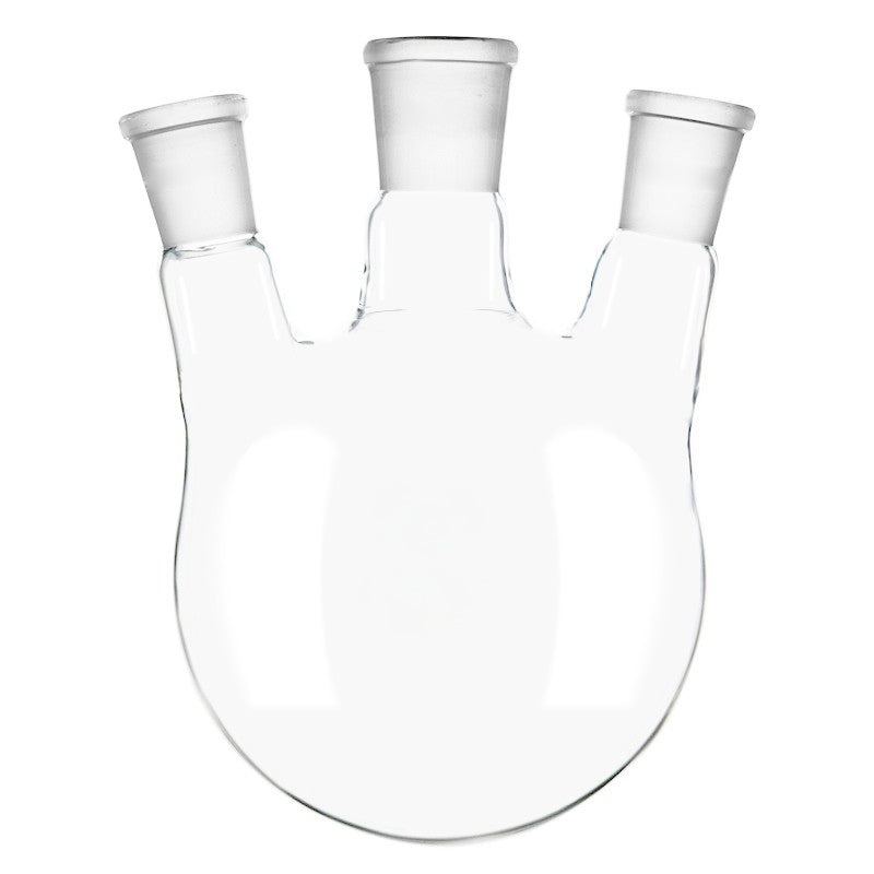 Glass round bottom flask with 3 necks