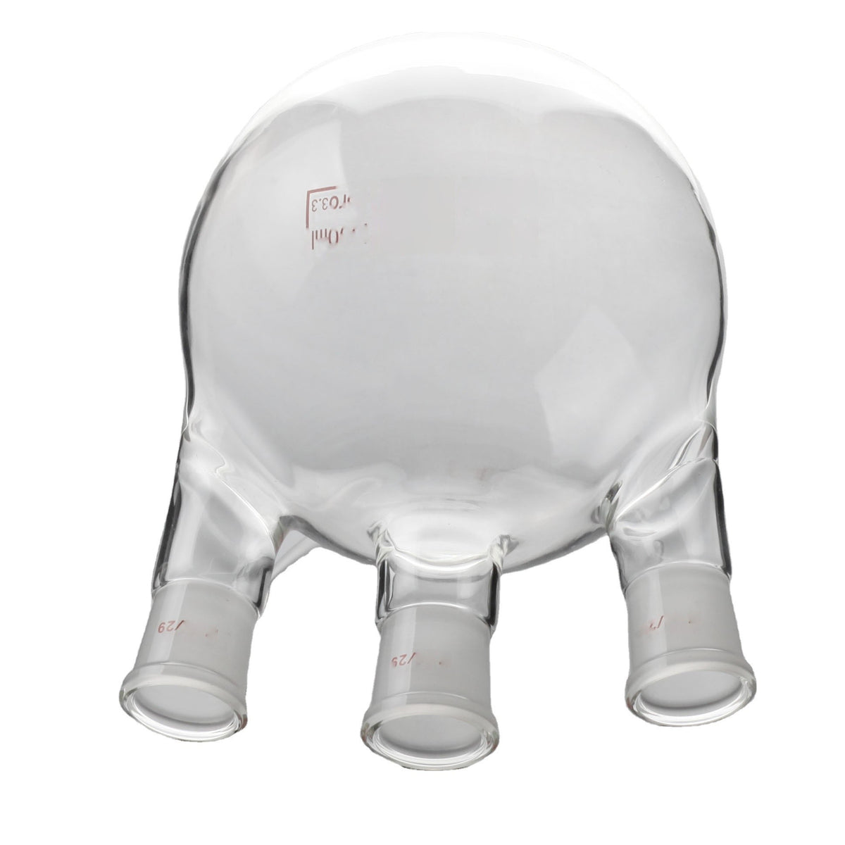 Glass round bottom flask with 3 necks