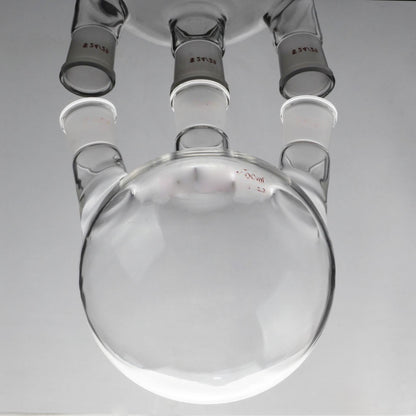 Glass round bottom flask with 3 necks