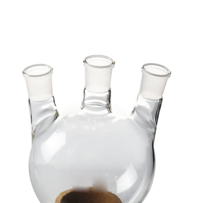 Glass round bottom flask with 3 necks