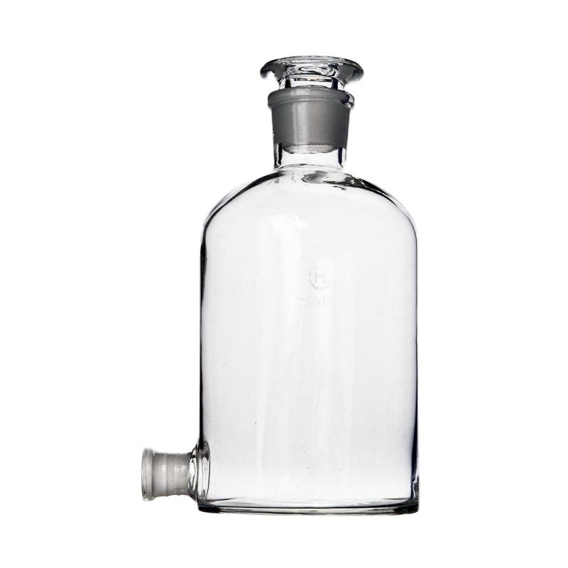 Aspirator bottle with lower side tubulure