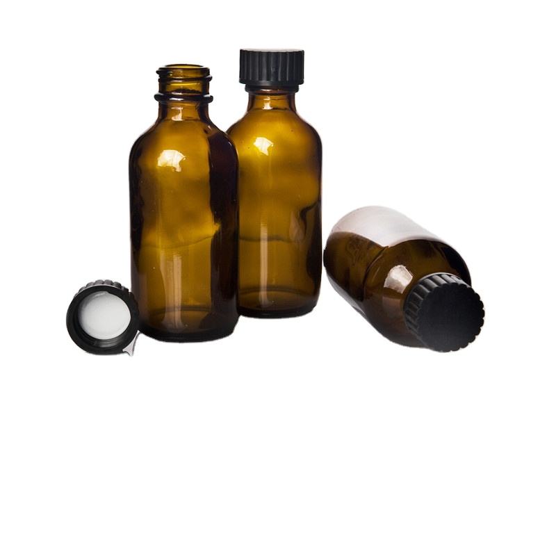 Narrow-mouth amber glass reagent bottle with PTFE gasket