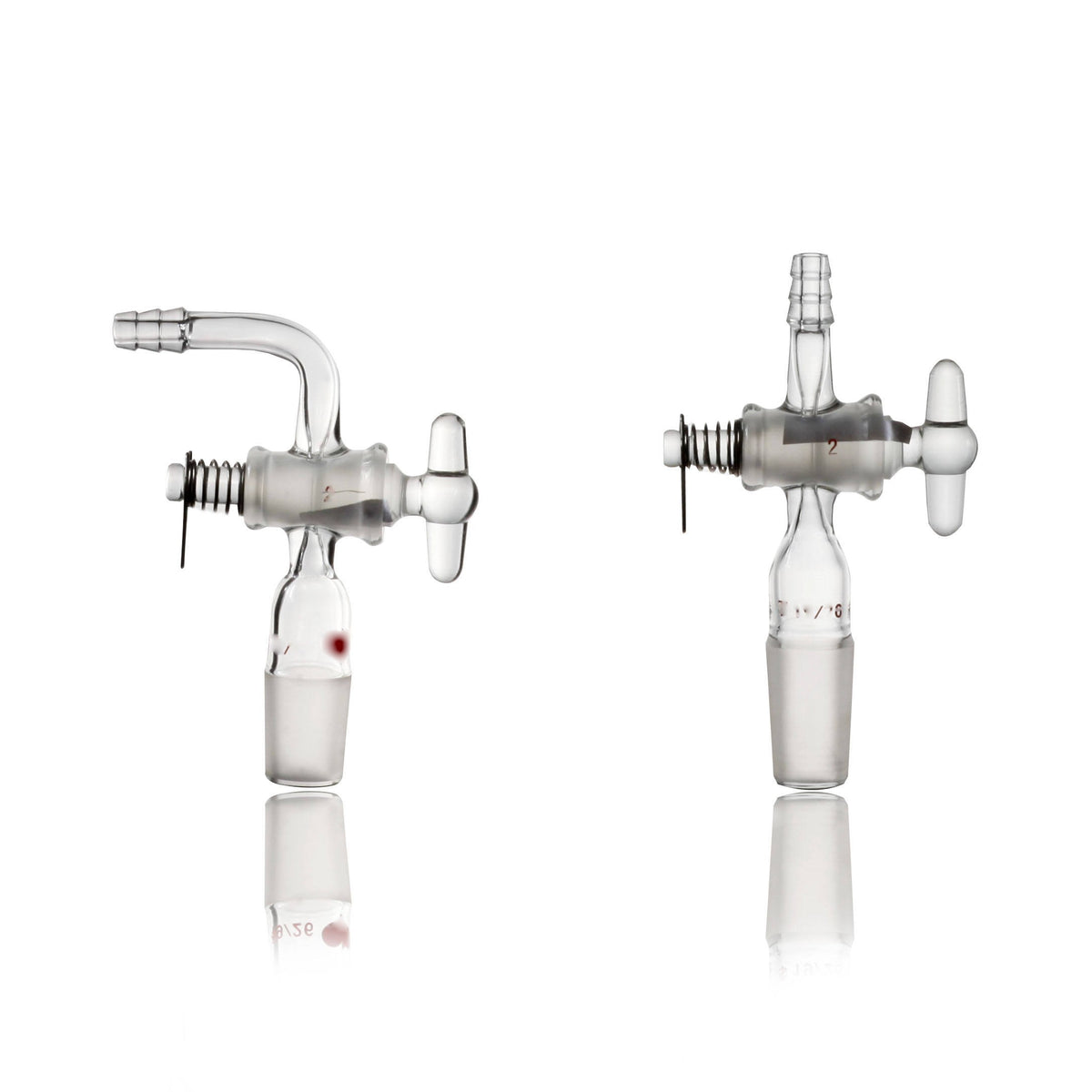 Straight joint adapter with glass stopcock