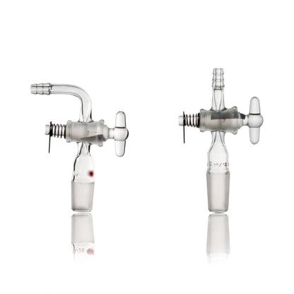 Straight joint adapter with glass stopcock