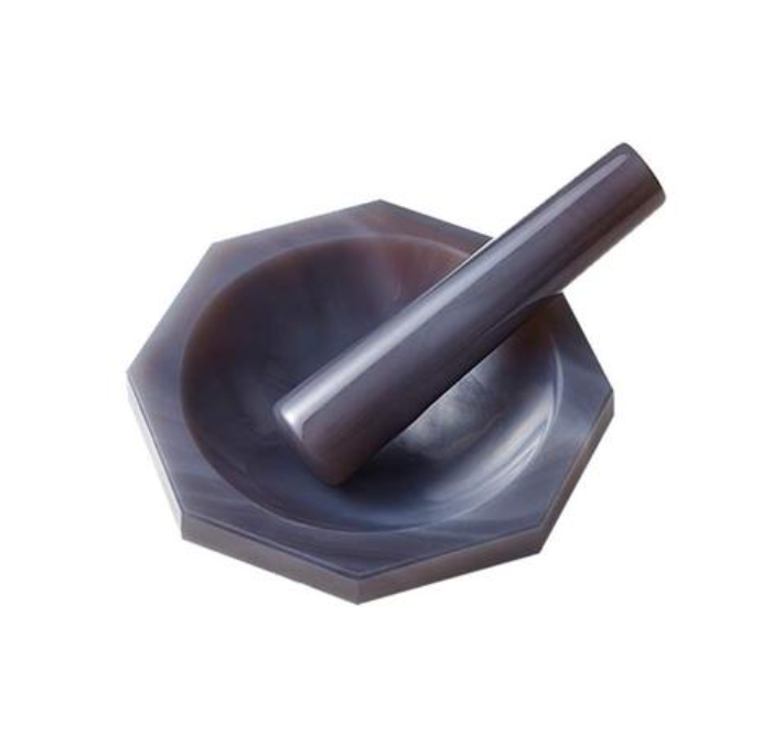 Agate mortar with pestle