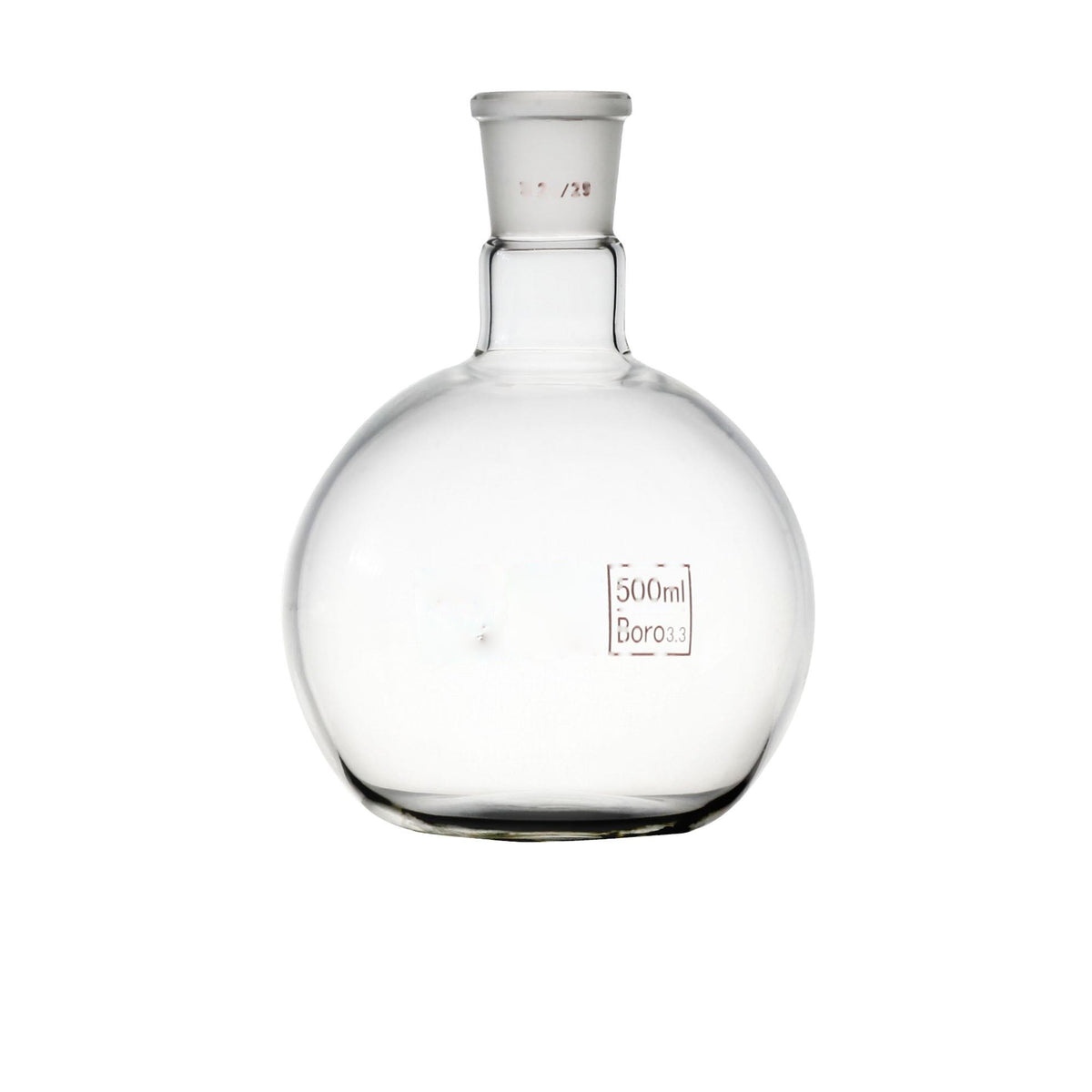 Round-bottom reaction flask with glass stopcock