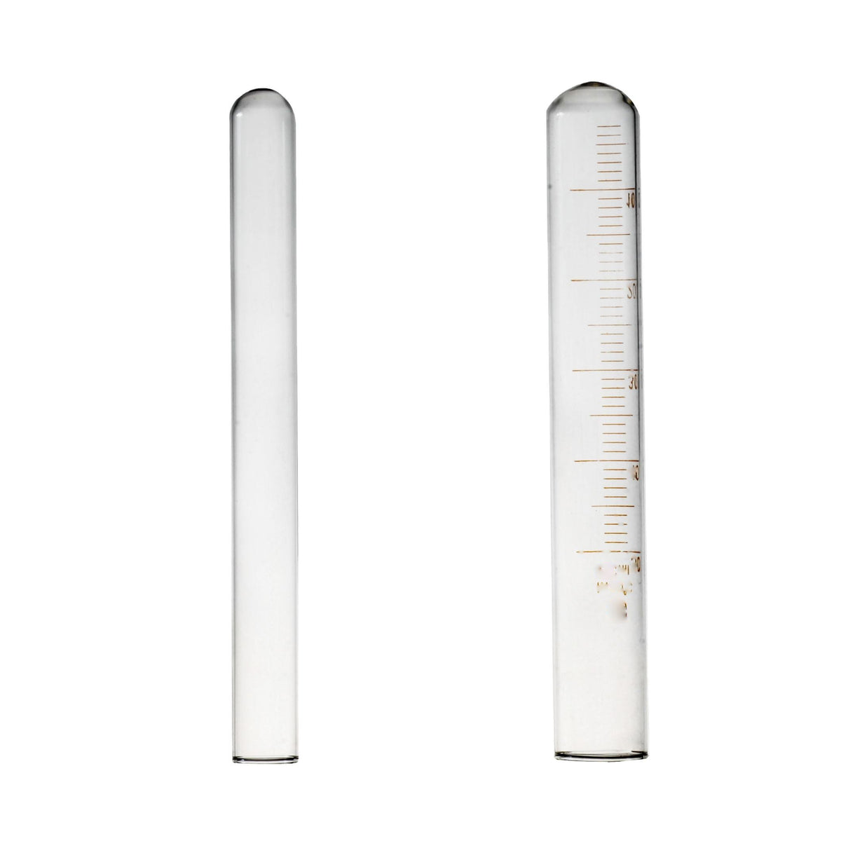 Glass test tube without rim