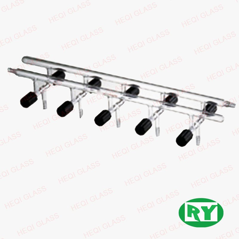 Double-row vacuum manifold with high-vacuum valve