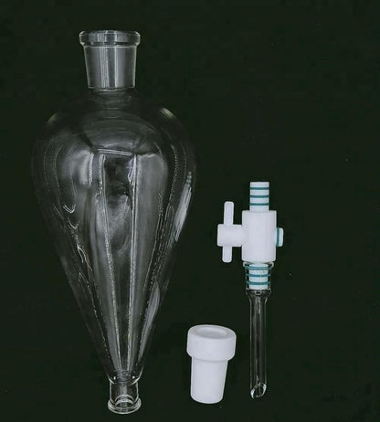 Glass-stopcock graduated pear separatory funnel