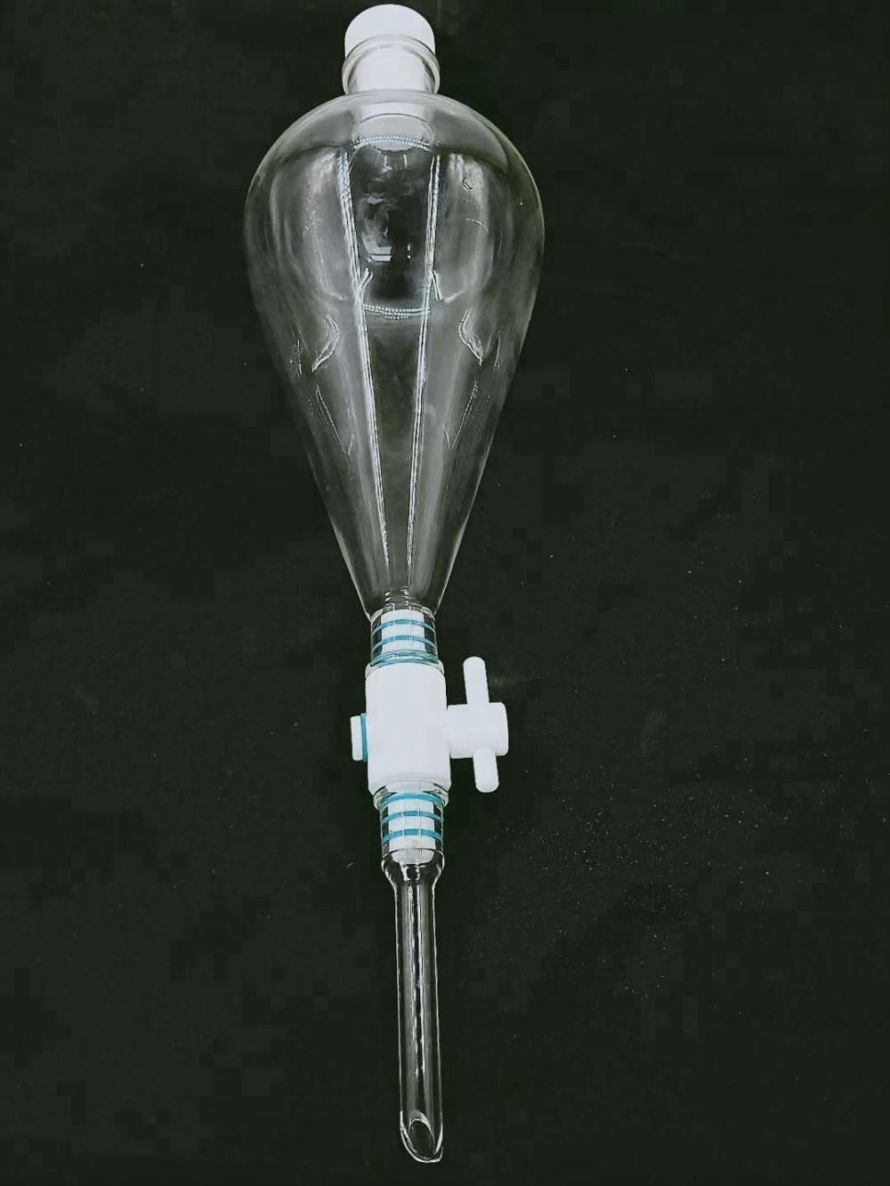 Glass-stopcock graduated pear separatory funnel