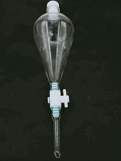 Glass-stopcock graduated pear separatory funnel