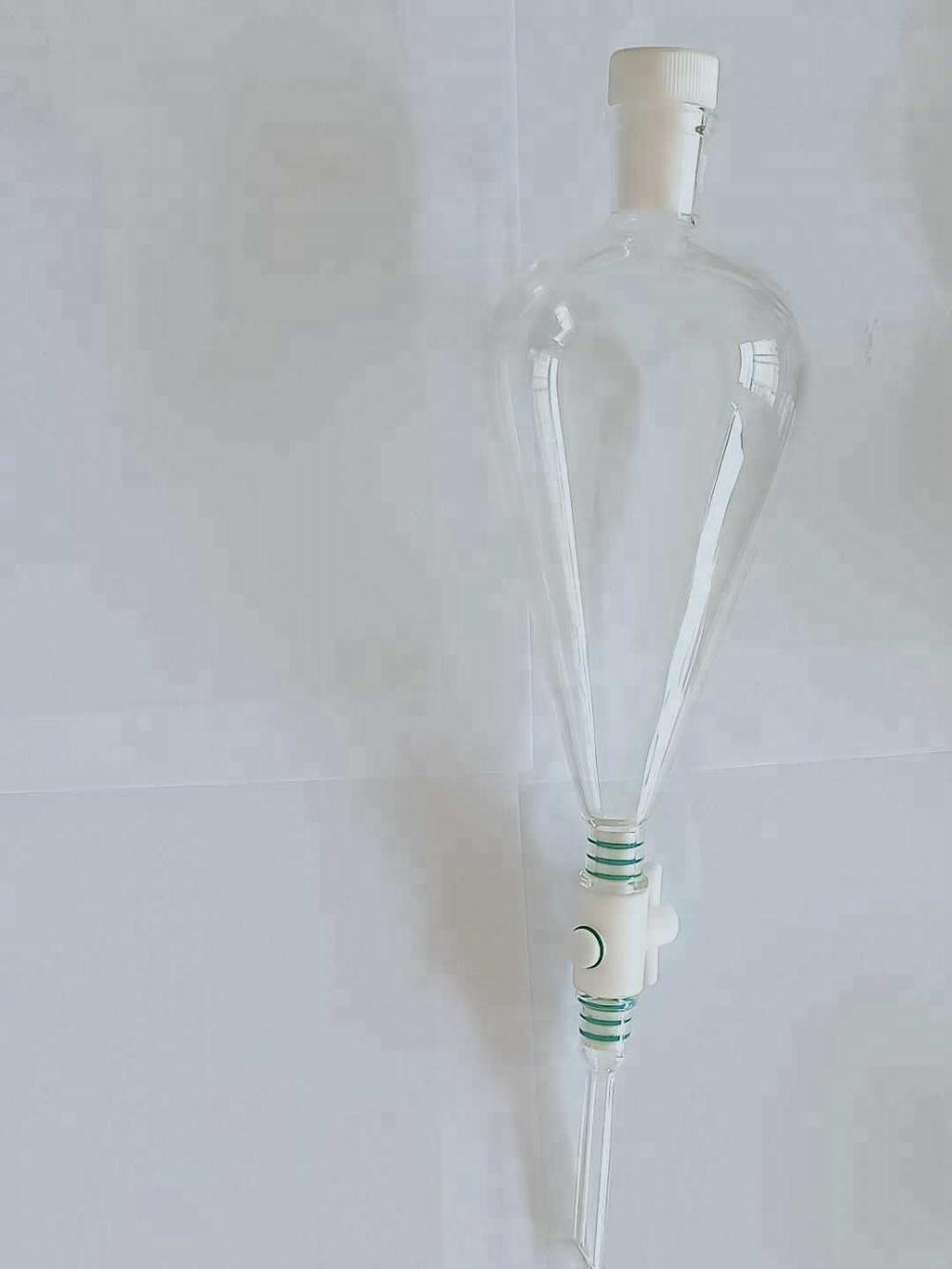 Glass-stopcock graduated pear separatory funnel