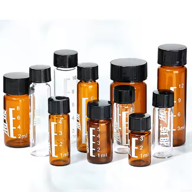 Glass Vials Wholesale & Bulk Amber Mini Vials Clear Glass Vials With Screw Lid