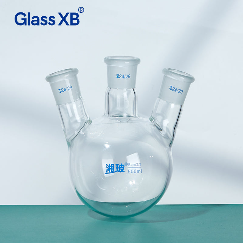 5L-50L Borosilicate Glass 3/Three Necks Round Bottom Boiling Flask Chemistry Labware Kit
