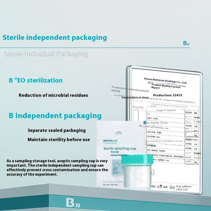 Biological Sterile Sampling Cup Disposable Plastic Lab Supply Container Screw Cap Lid Independent Pa