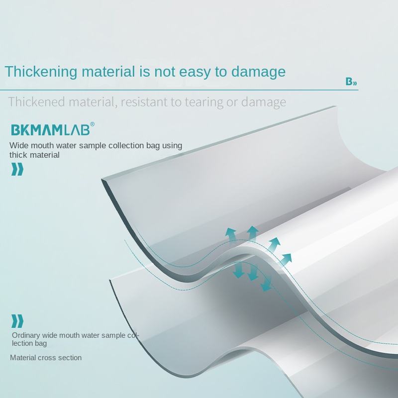 Biological Wide Mouth Sterile Disposable Water Sample Collection Bag Plastic Sulfur Bottom 200ml/500