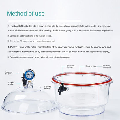 Customizable Transparent Laboratory Vacuum Dryer OEM Support Plastic Dish Kettle Tank With Vacuum An