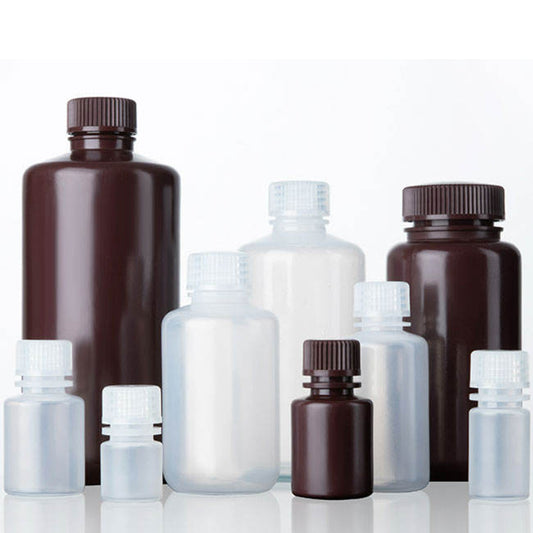HDPE Plastic Reagent Bottle for Laboratory Use White Color Brown Color