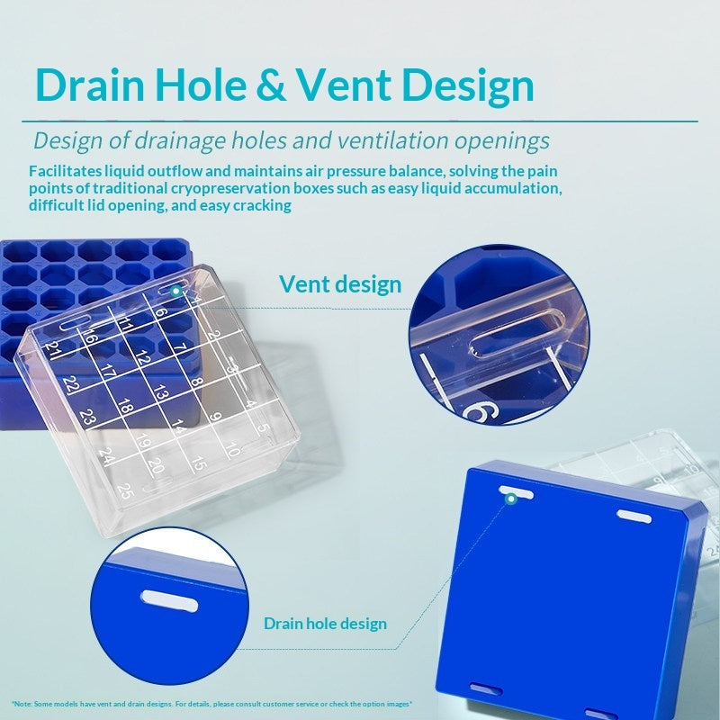 Plastic Cryovial & for Tube Storage Boxes-81/100-Grid 1.5-2ml Reusable