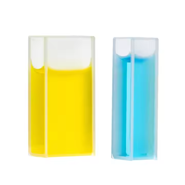 Fused Glass Quartz Cuvette Cell with Lid 5mm to 100mm Spectrophotometers Cell Lab Supplies
