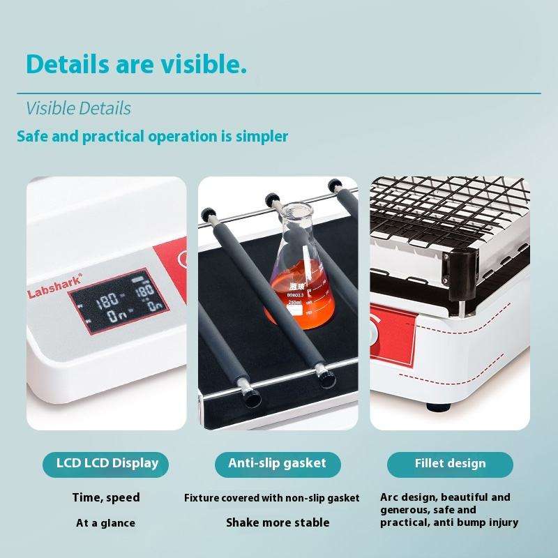 10mm Stainless Steel Laboratory Oscillator 220V Horizontal Reciprocating Rotary Plate Shaker Speed L