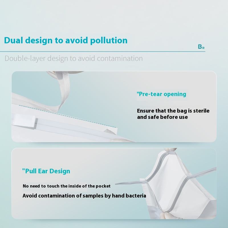Sterile Free Standing Wire Sampling Bag Homogeneous Liquid Collection Bag Writing Area Water Sample 