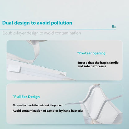Sterile Free Standing Wire Sampling Bag Homogeneous Liquid Collection Bag Writing Area Water Sample 