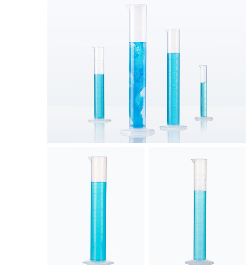 Clear Graduated Plastic Measuring Laboratory Cylinders 10ml 50ml 100ml 500ml 1L for Use in Laborator