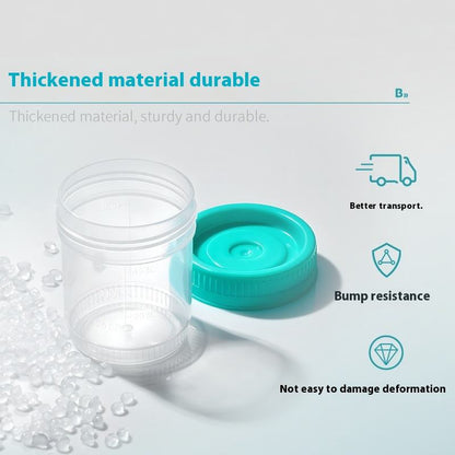 Biological Sterile Sampling Cup Disposable Plastic Lab Supply Container Screw Cap Lid Independent Pa