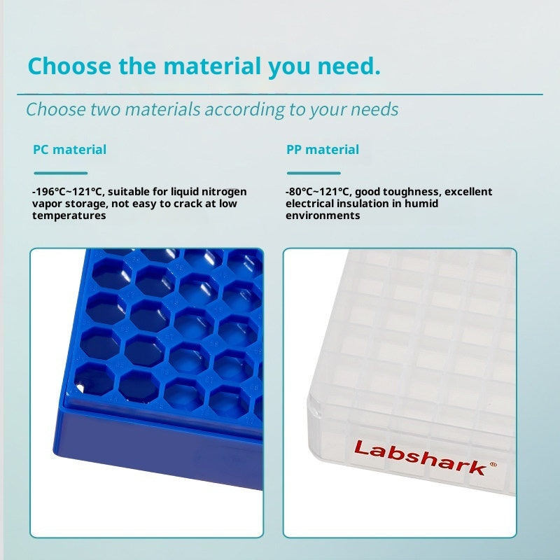 Plastic Cryovial & for Tube Storage Boxes-81/100-Grid 1.5-2ml Reusable
