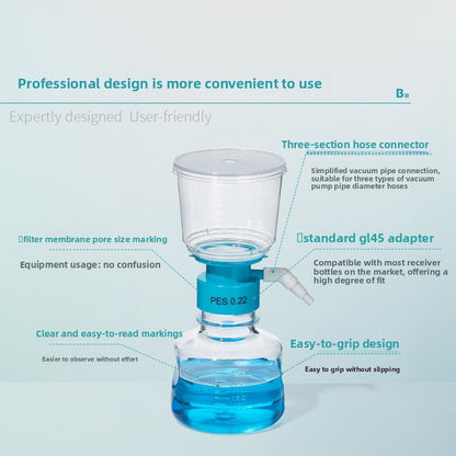 Biological Disposable Vacuum Filtration Apparatus Receiving Bottle Sterile PES Laboratory Vacuum Fil
