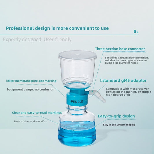 Biological Disposable Vacuum Filtration Apparatus Receiving Bottle Sterile PES Laboratory Vacuum Fil