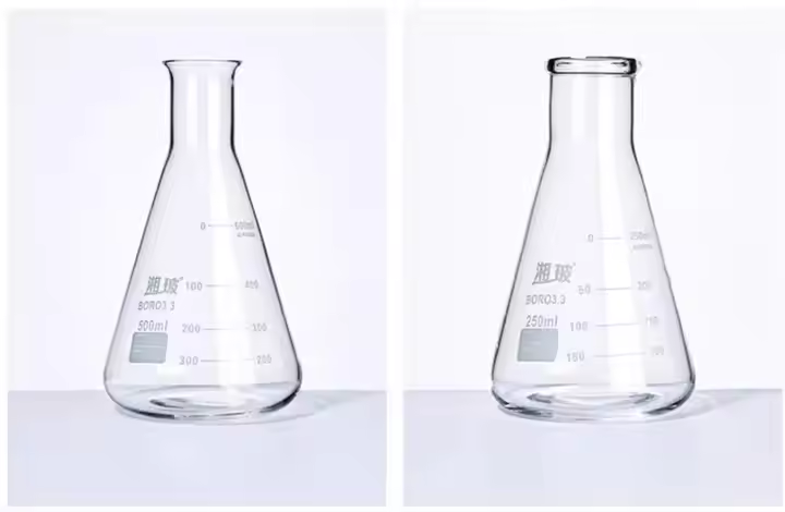 Lab Use 500ML 1000ML Glass Erlenmeyer Conical Flask Wide Narrow Flask for Beaker and Flask Gen