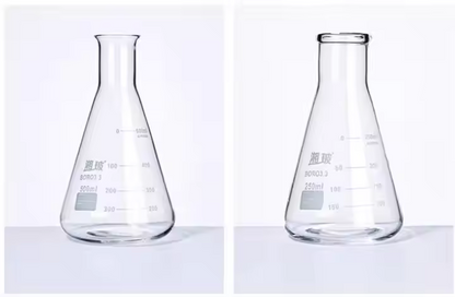 Lab Use 500ML 1000ML Glass Erlenmeyer Conical Flask Wide Narrow Flask for Beaker and Flask Gen