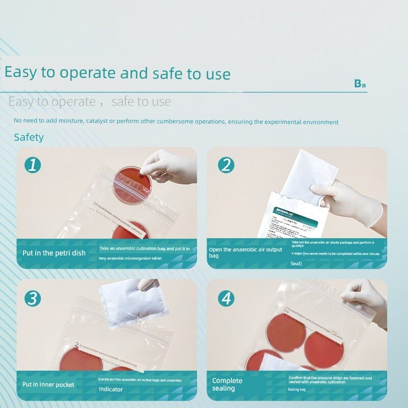Bio Anaerobic Culture Air Bag Set 2.5L Sealed Indicator Culture Bag Anaerobic Gas Production Bag