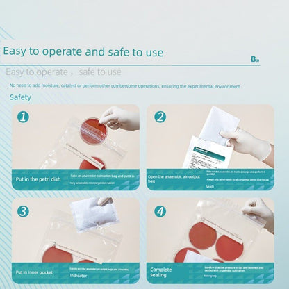 Bio Anaerobic Culture Air Bag Set 2.5L Sealed Indicator Culture Bag Anaerobic Gas Production Bag
