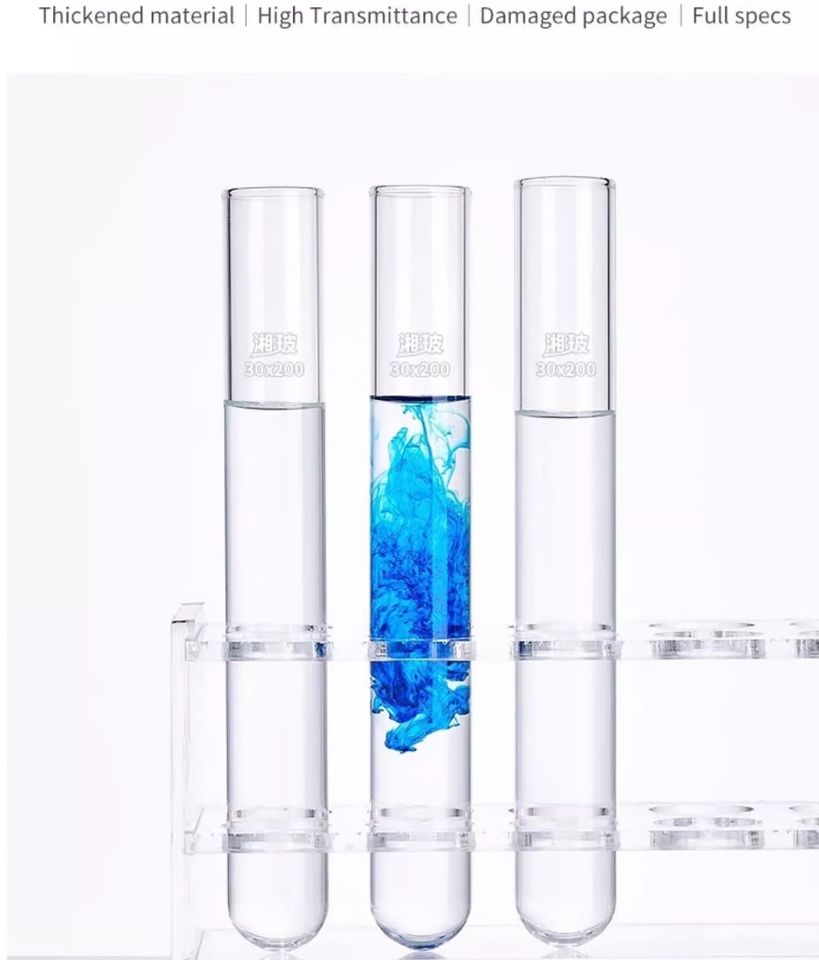 Hot Sale Wholesale and Custom Made Round Bottom Flat Neck High Borosilicate Glass Test Culture Tube 