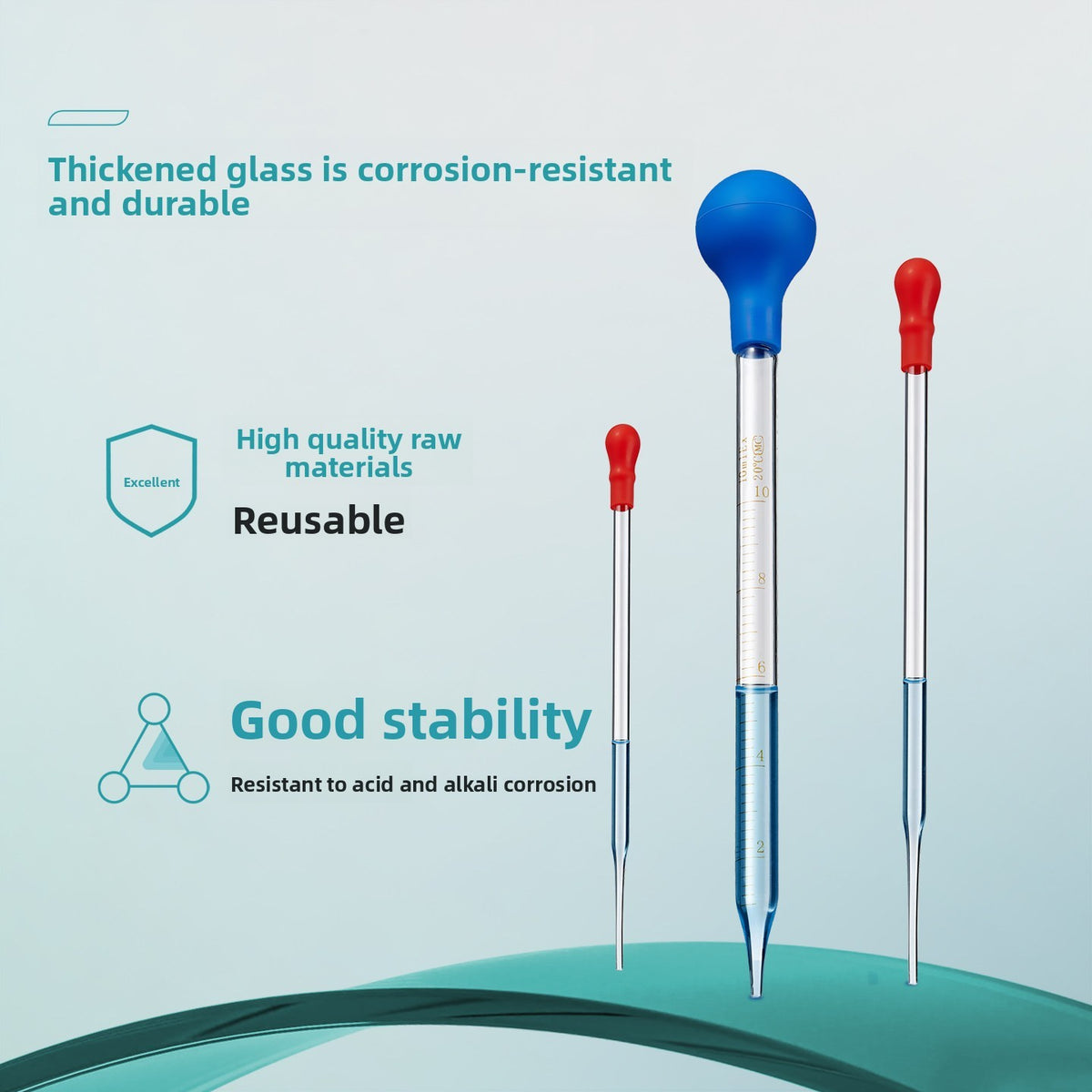 Shuniu Glass Dropper Bottle with Rubber Tip Transparent Brown Laboratory Pipette Sampling Tube 90-20