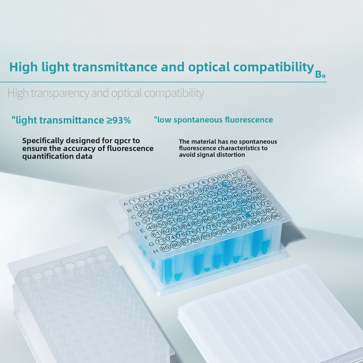 Biological Fluorescent Quantitative PCR Sealing Film Optical Pressure Sensitive 96/24/48-Well PCR Se